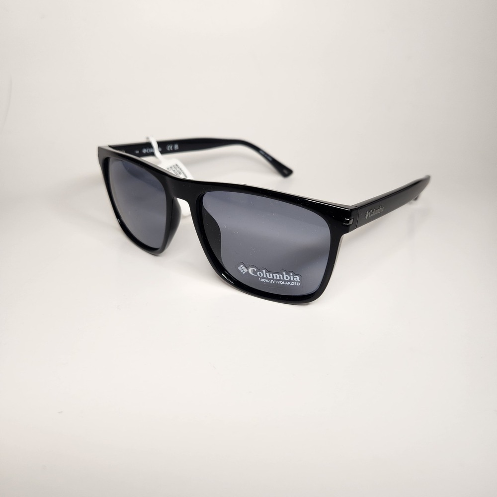 COLUMBIA Boulder Ridge Rectangular Sunglasses Men Black Smoke Marchon C550SP New